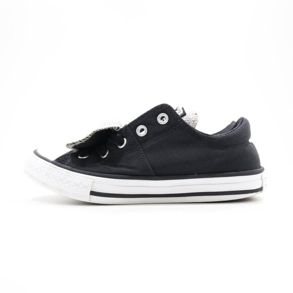 Converse Maddie Black & Silver Double Tongue Slip On Sneakers - Kids' 1 - Picture 1 of 7